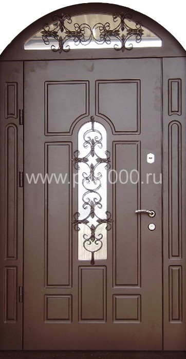 Входная арочная дверь АР-33 из МДФ со стеклом и ковкой, цена 42 450 руб. Входная арочная дверь АР-33 из МДФ со стеклом и ковкой, цена 42 450 руб.